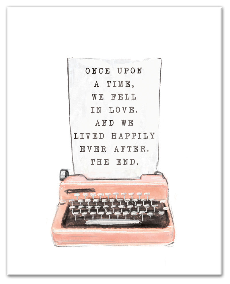 Typewriter Love Story 24x30 Canvas Wall Art
