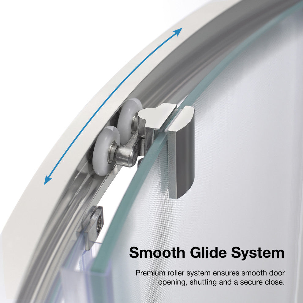 Ove Decors Breeze Shower Kit, Frosted Panels and Base, Satin Nickel, 36"