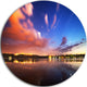Delighted Reflection In River, Landscape Photo Round Wall Art, 23"