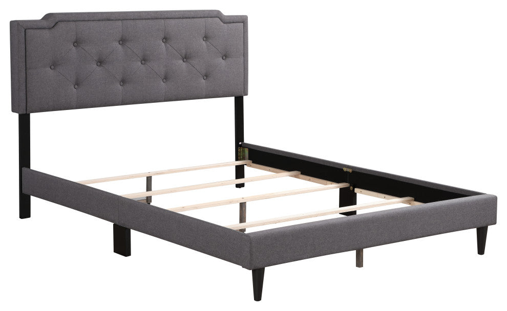 Deb Queen Bed Light Gray, Gray, Queen