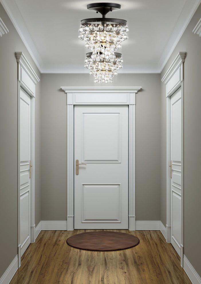 Toronto Metal, Crystal LED Flush Mount, Oil Rubbed Bronze, 10"