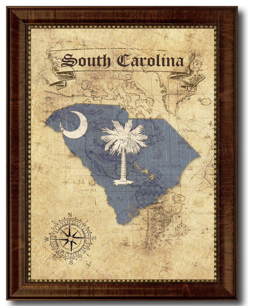 South Carolina State Vintage Map, 30"x39"