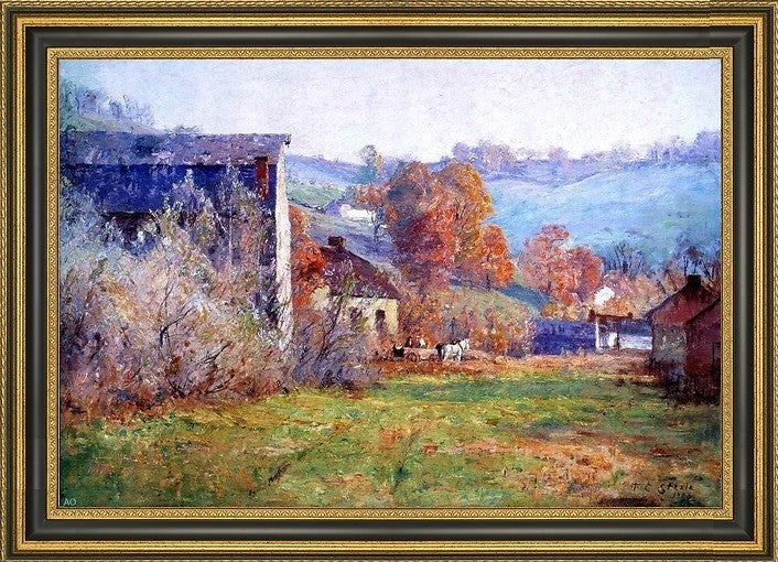 Theodore Clement Steele the Old Mills  Framed Premium Canvas Print, 18"x27"