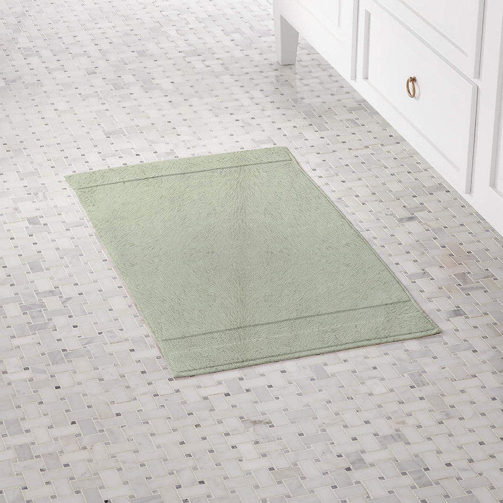 Organic Cotton Feather Touch Quick Dry Bath Mat, 20"x33", Green Tint