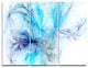 "Christmas Fireworks Light Blue" Digital Metal Wall Art, 3 Panels, 36"x28"