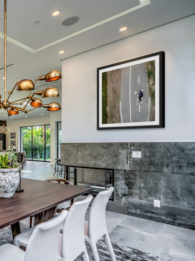 "Bicycle Lane" Framed Print by Karolis Janulis