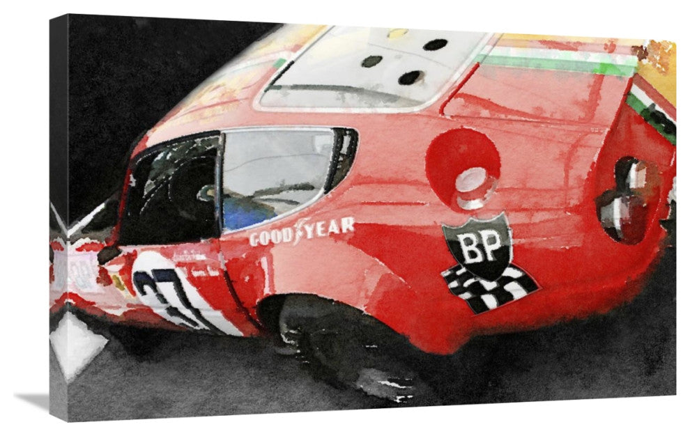 "Ferrari Reear Detail Watercolor" Fine Art Print