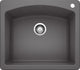 Blanco 441463 22"x25" Granite Single Dual-Mount Kitchen Sink, Cinder