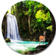 Erawan Waterfall, Landscape Photo Disc Metal Wall Art, 11"