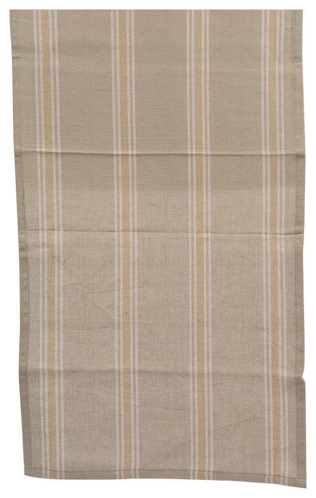 55"x15.75" Naturelle et Terreuse and Striped Table Runner, Brown