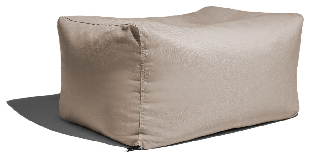 Sunbrella Patio Bean Bag Ottoman, Flax