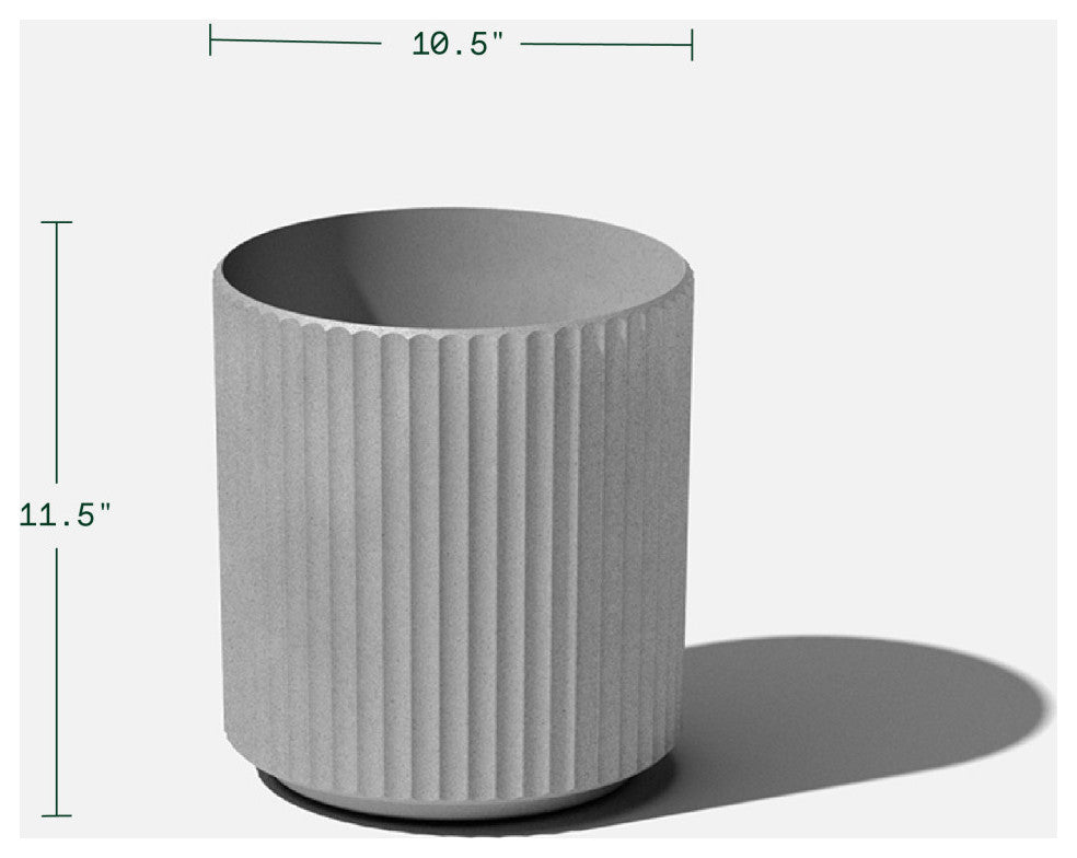 Veradek Demi Series Planter, Gray, 12", 1 Pack