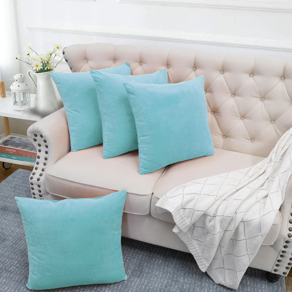 Supersoft Throw Pillow Cover 4 Piece Set, Limpet Shell