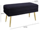 Ziva Velvet Storage Bench, Black