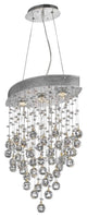 Elegant Galaxy Dining Room Light, Chrome Finish With Royal Cut Crystal