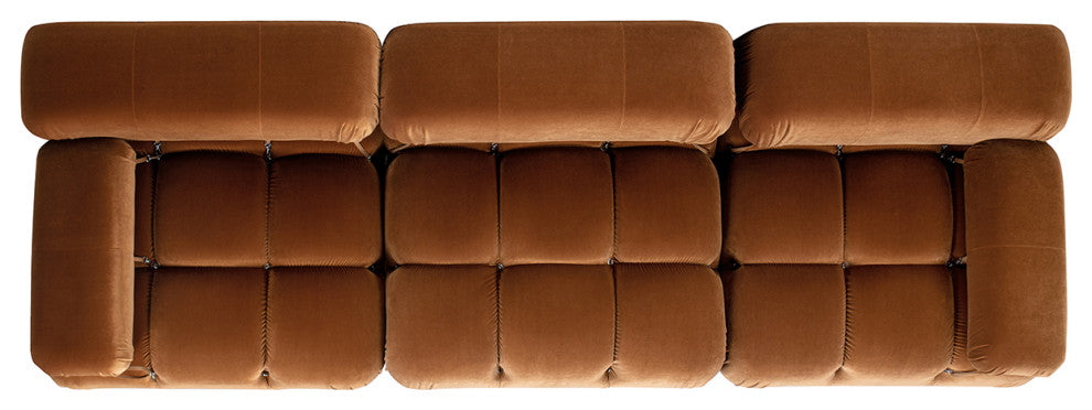Marcel 109.5" Modular Sofa, Burnt Orange Performance Velvet
