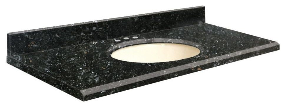 Quartz 25"x19" Vanity Top, Biscuit Bowl, Interlude, 8" Offset