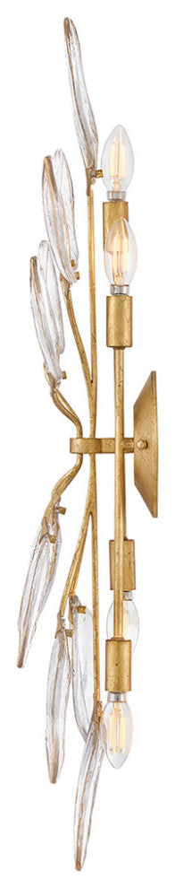 Fredrick Ramond Amira Large Four Light Sconce, Distressed Brass