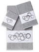 Linum Home Textiles Annabelle 3-Piece Embellished Towel Set, Light Gray