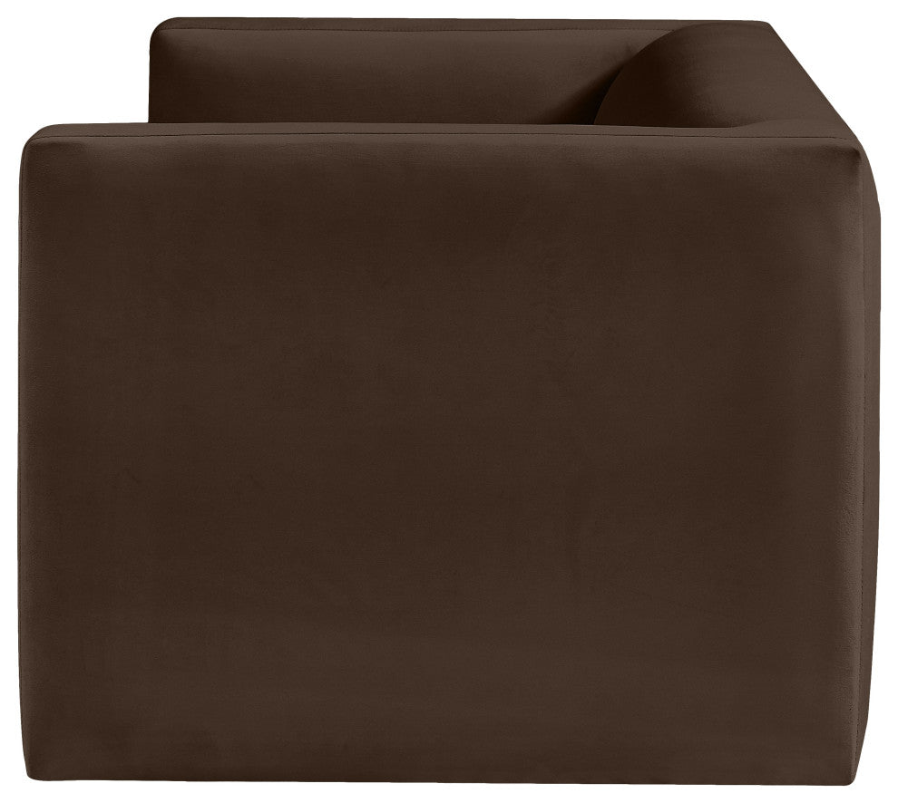 Henson Velvet Upholstered Loveseat, Brown