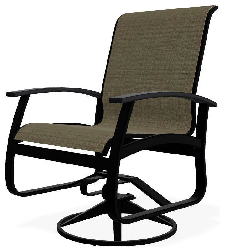Belle Isle Sling Outdoor Swivel Rocker, Burke/Black