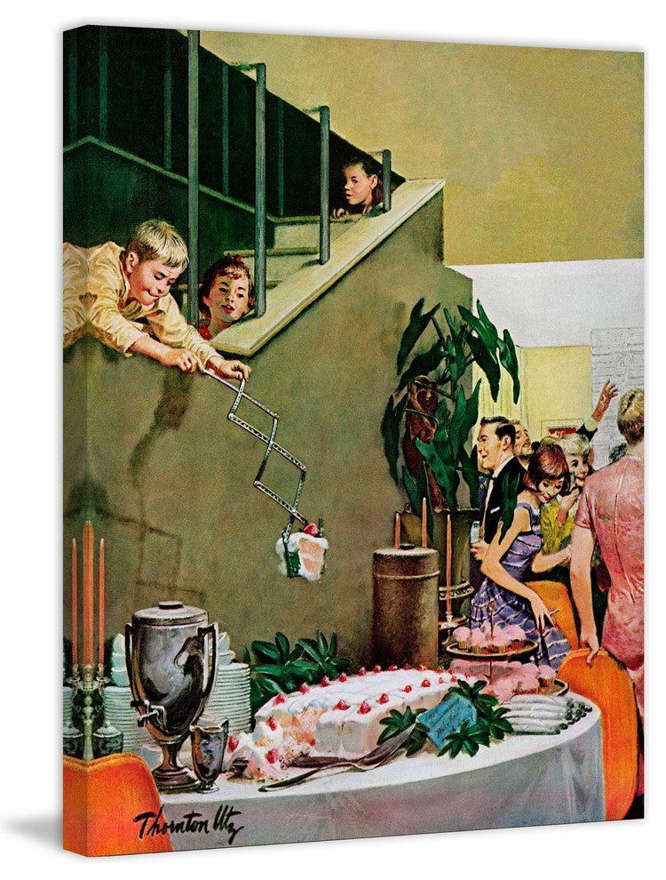 "Stealing Cake at Grownups Party" Print on Canvas by Thornton Utz