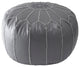 Nuloom Faux Leather Jane Moroccan Ottoman, Gray