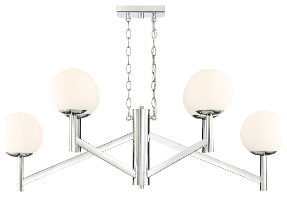 Kelvin 6 Light Chandelier, Chrome
