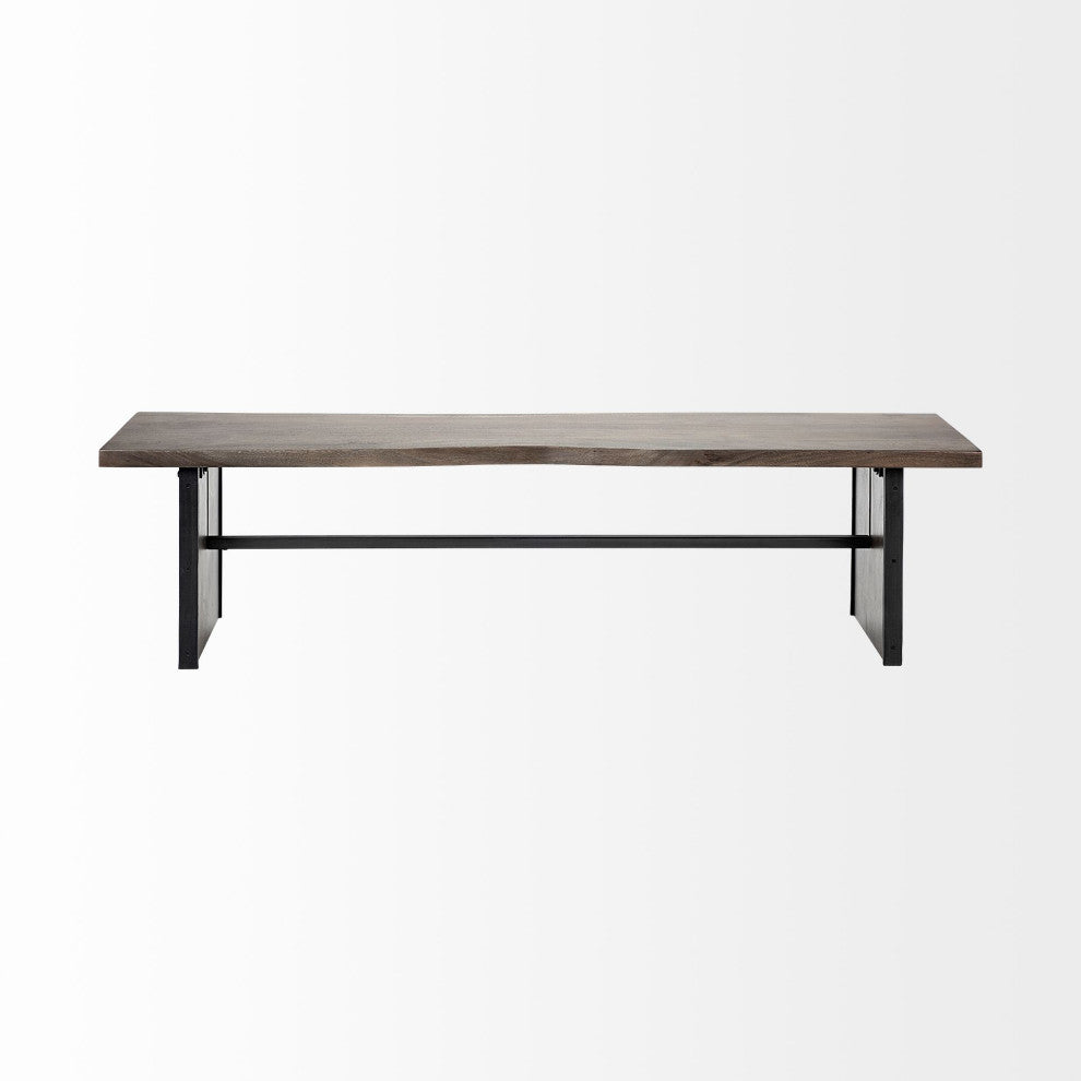 Ledger I Medium Brown Live-Edge Solid Wood Bench