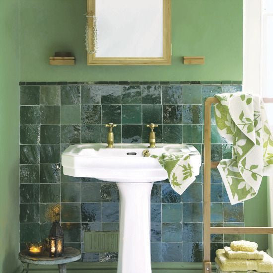 Moroccan Zellige Mosaic 4"x4" Dark Green