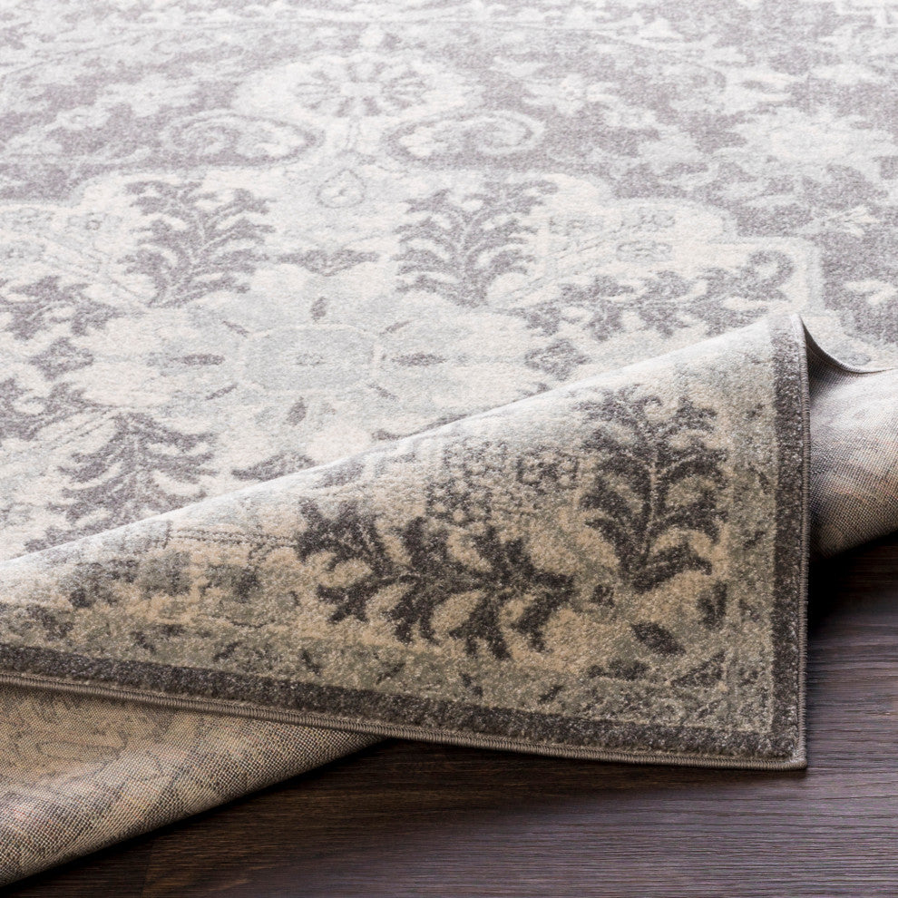 Harput Updated Traditional Charcoal, Light Gray Area Rug, 2'7"x7'3" Runner