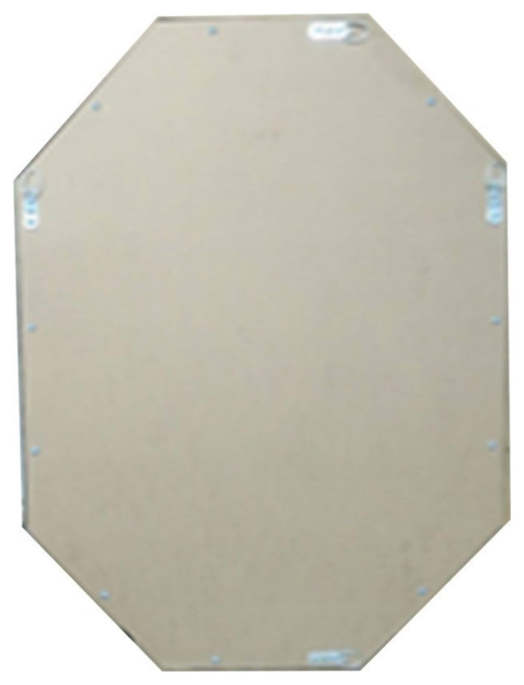 Octagon Metal Frame Mirror, Brushed Gold