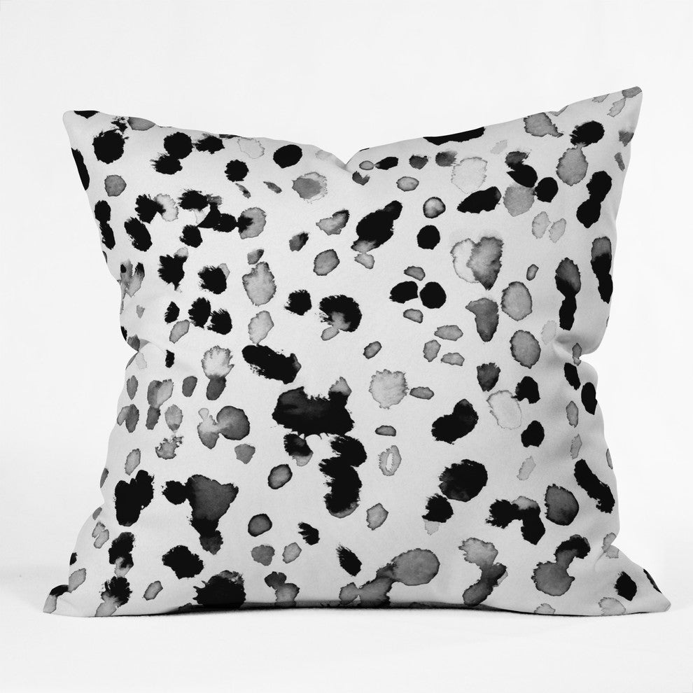 Amy Sia Animal Spot Gray Throw Pillow, 16"x16"