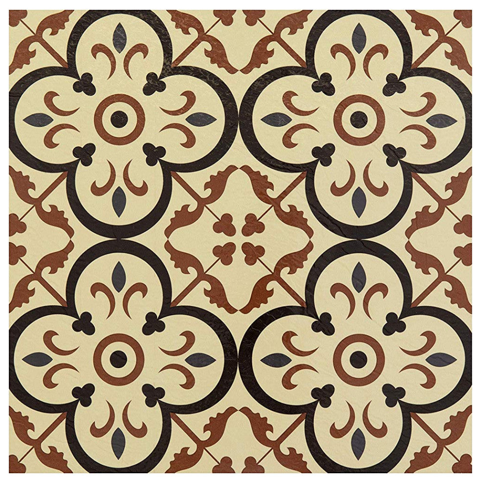 Achim Home Furnishing Retro 12" x 12" Self Adhesive Floor Tiles Burch 20 Tiles/