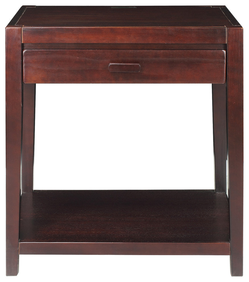 Notre Dame Night Stand With Usb Port, Espresso