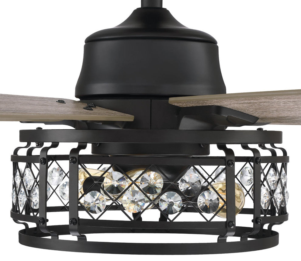 52-inch Modern Crystal Ceiling Fan With Remote