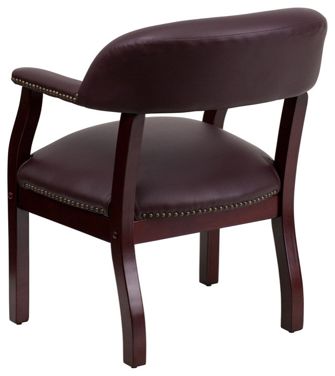 Side Chair, Burgundy Leather
