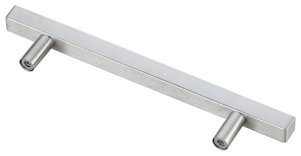 5" Center To Center Brushed Nickel Modern Zinc Alloy Cabinet Pull, Pack