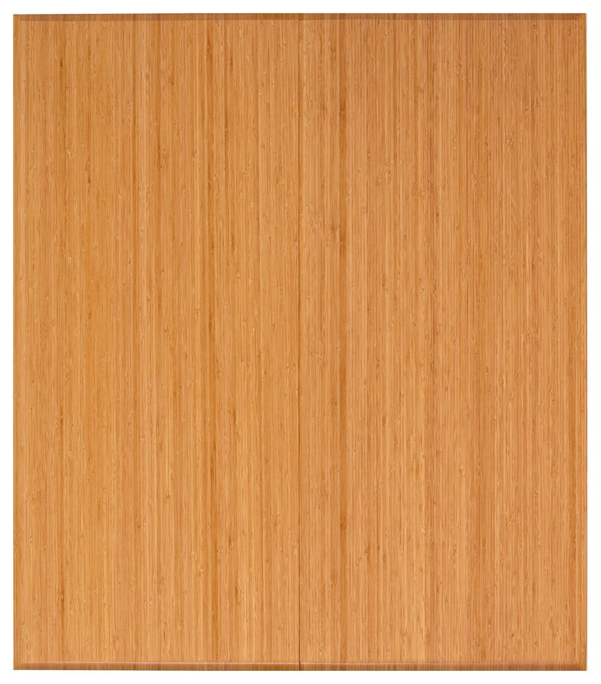 Rustin Bamboo Tri-Fold Chair Mat, Natural, No Lip, 42"x48"