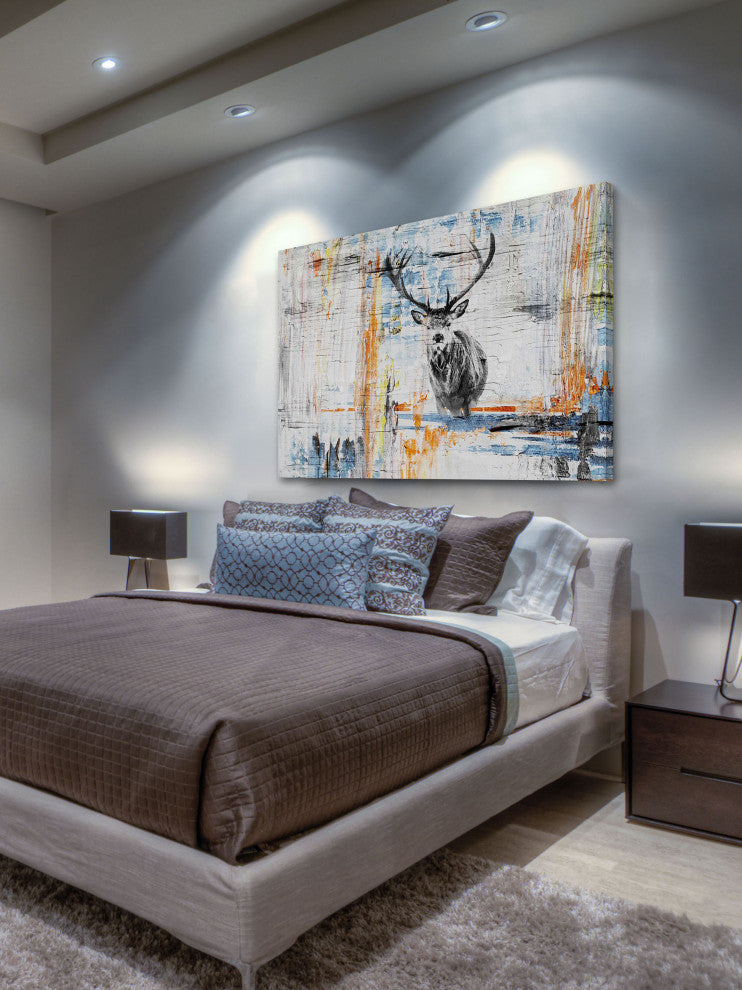 "Staring Deer" Painting Print on Wrapped Canvas, 30"x20"
