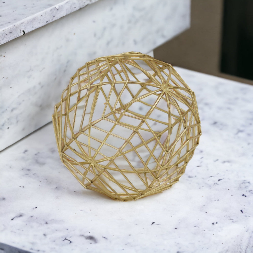 Gold Metal Orb 7" Diameter