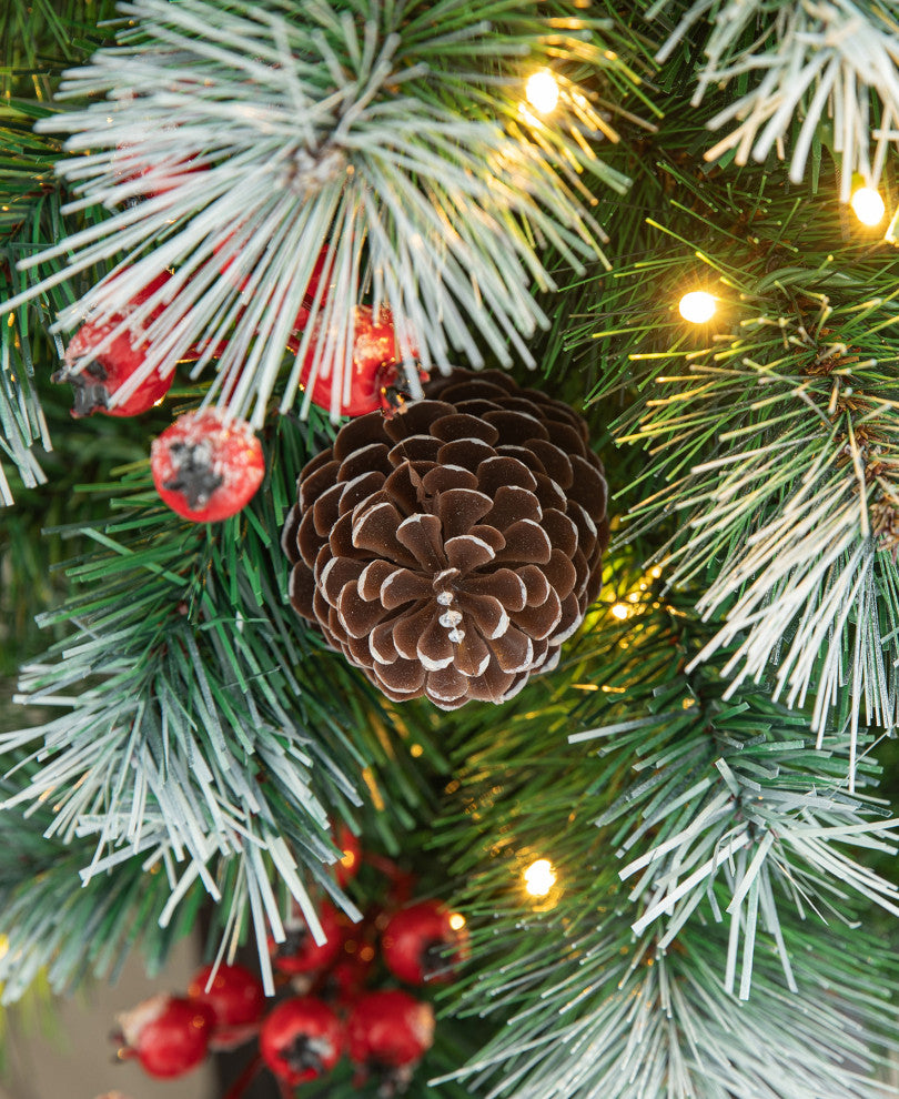 2-Pack 4' Pre-Lit Pine Artificial Christmas Porch Tree with 80 Warm White Lights