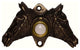 Double Horse Head Door Bell, Pewter