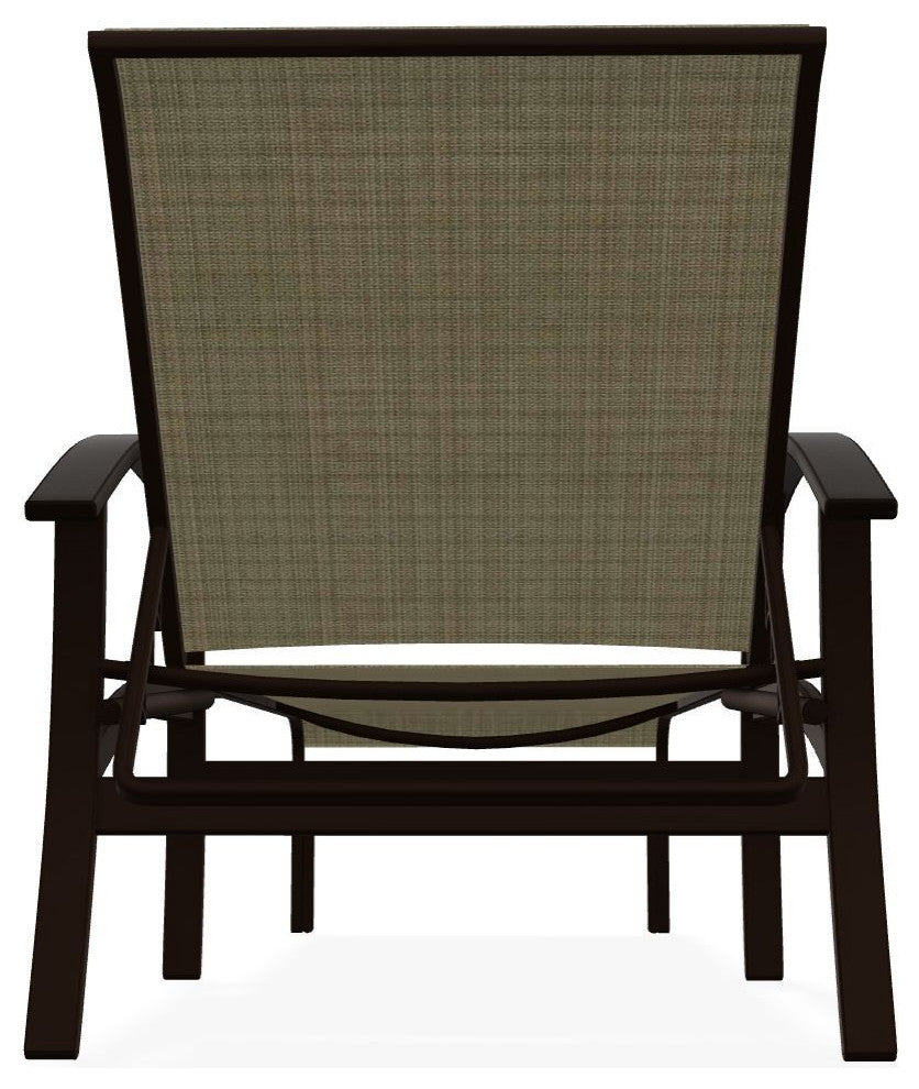 Belle Isle Sling 4-Position Outdoor Chaise Lounge, Elevation Stone/Graphite