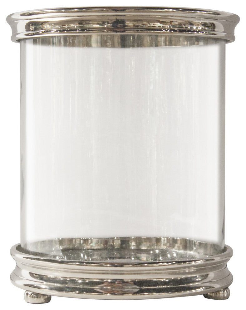 Cylinder Hurricane Candleholder, Nickel