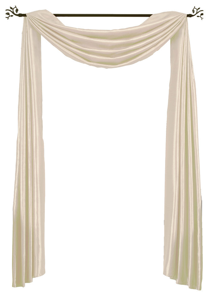 Single Soho Decorative Faux Silk Scarf, Ivory