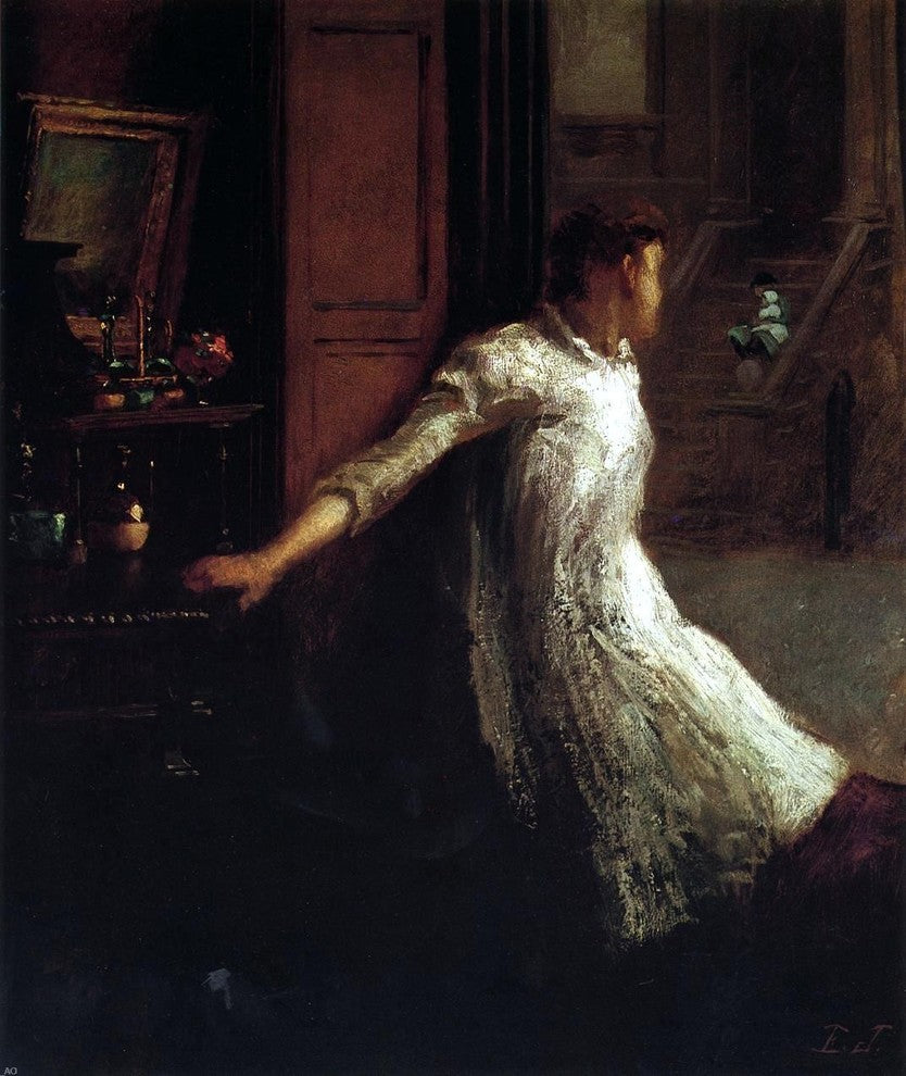 Eastman Johnson Girl at the Window - 20" x 25" Premium Canvas Print
