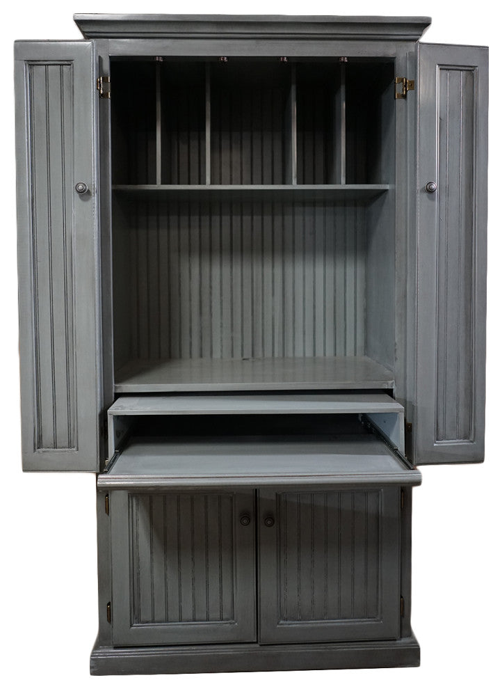 Eagle Furniture Coastal Computer Armoire Work Station, Tempting Turquoise