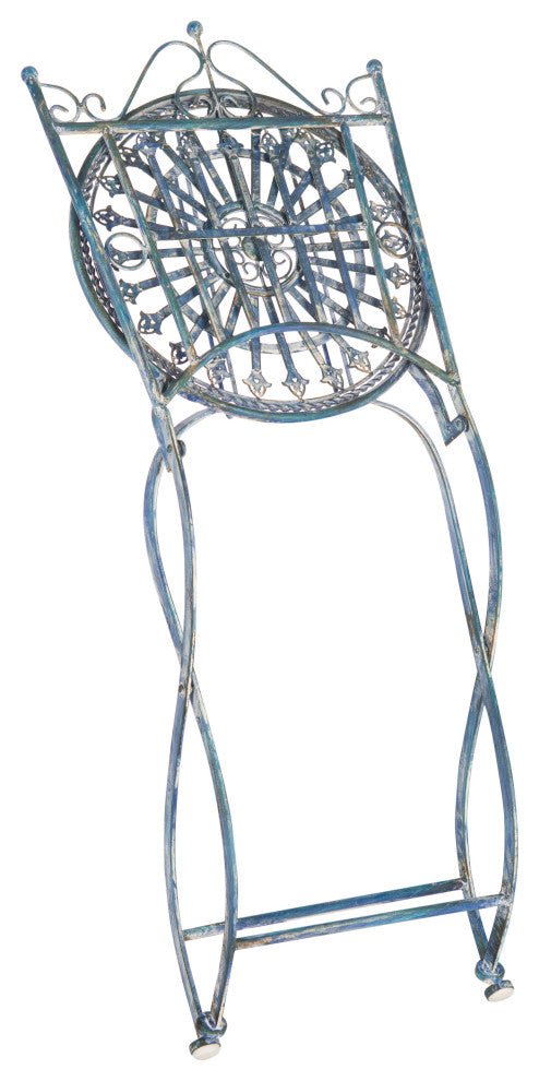 Safavieh Belen Bistro Set, One Table and Two Chairs Antique Blue