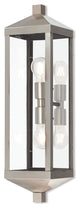 2 Light Outdoor Wall Lantern, Brushed Nickel